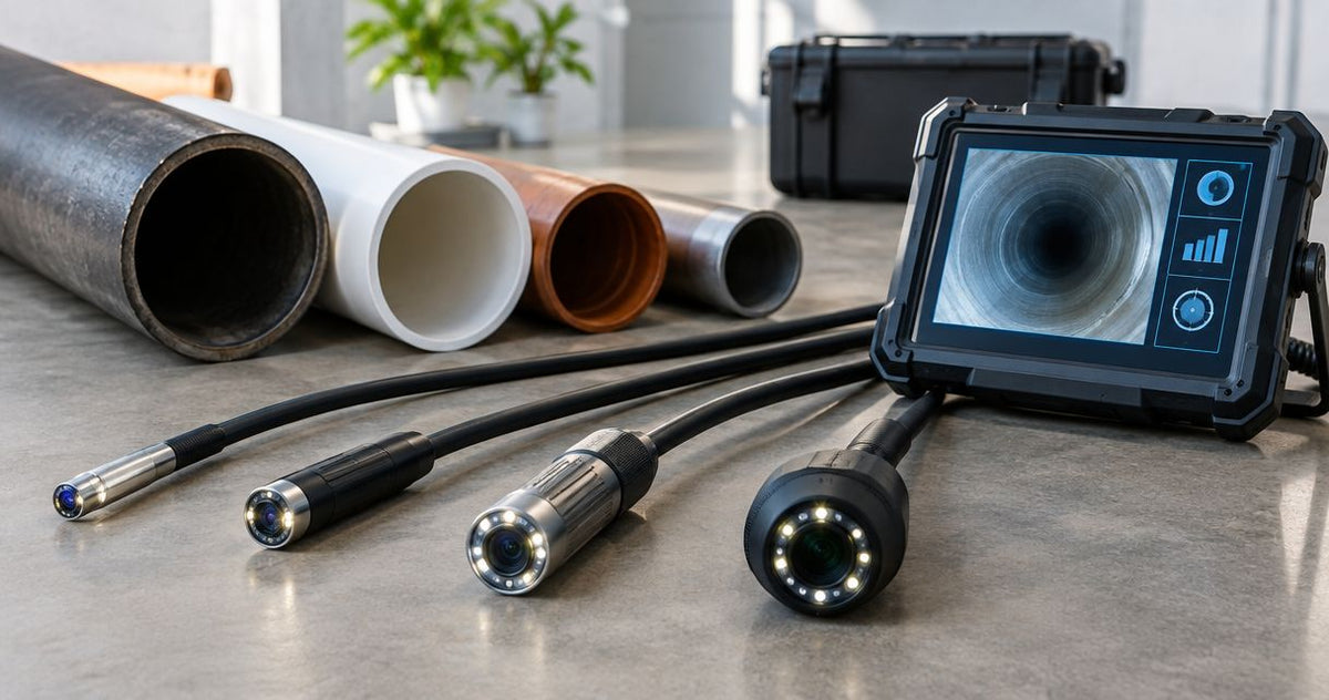 Pipe cameras ranked by access opening and pipe size