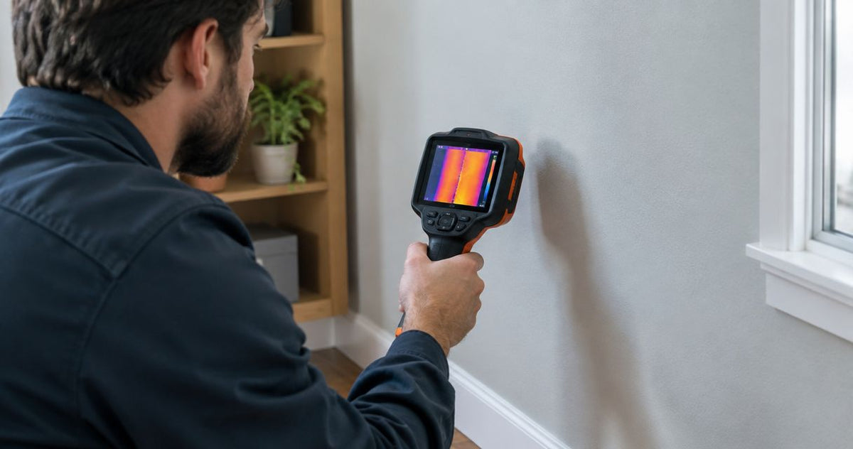 Can an infrared borescope detect heat loss inside walls?