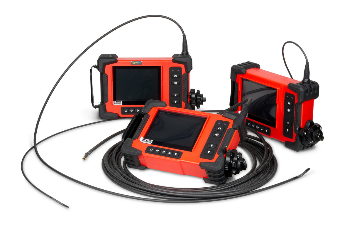 Three Video Borescopes with Insertion Probes of Different Length and Diameter