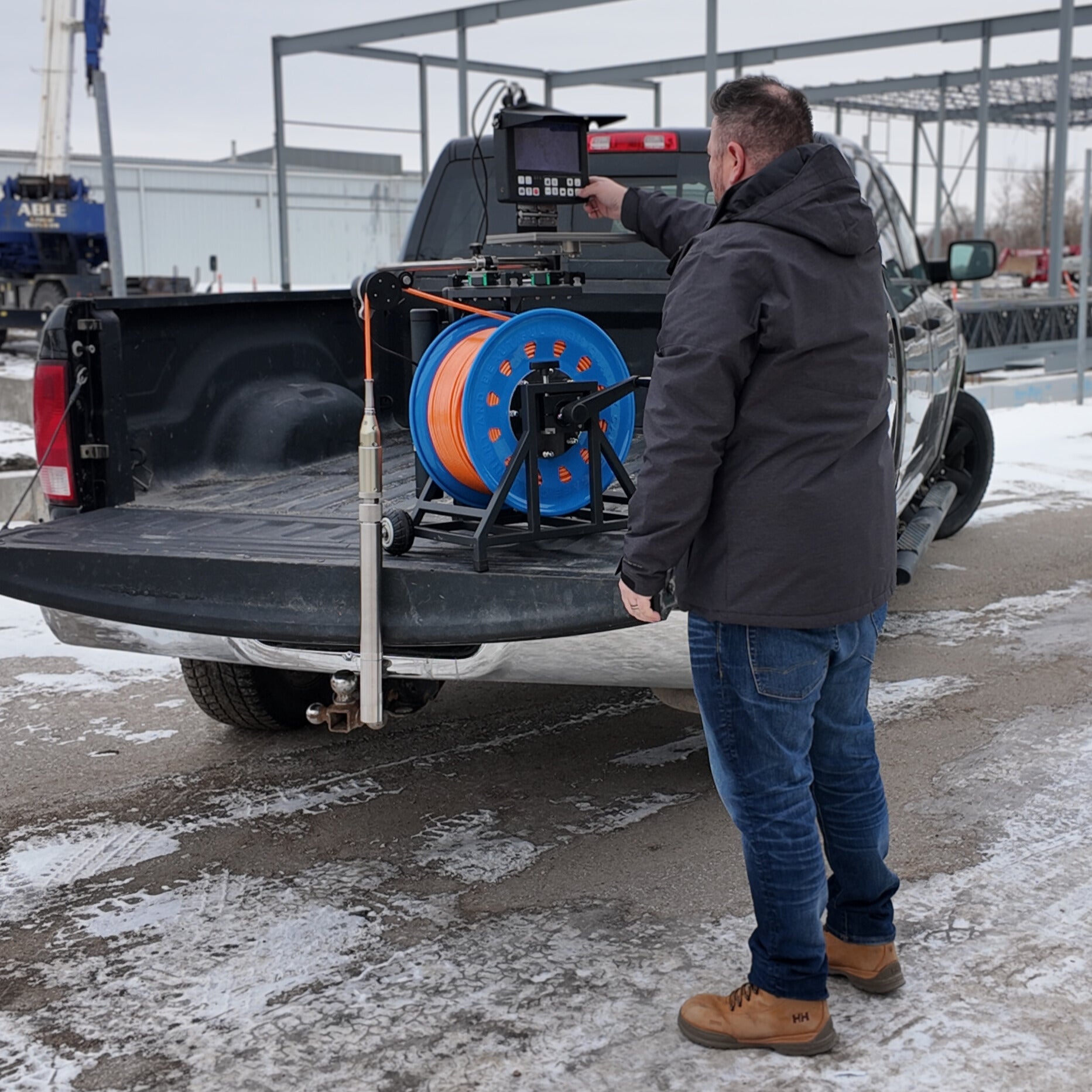 Downhole Inspection Camera on a Truck
