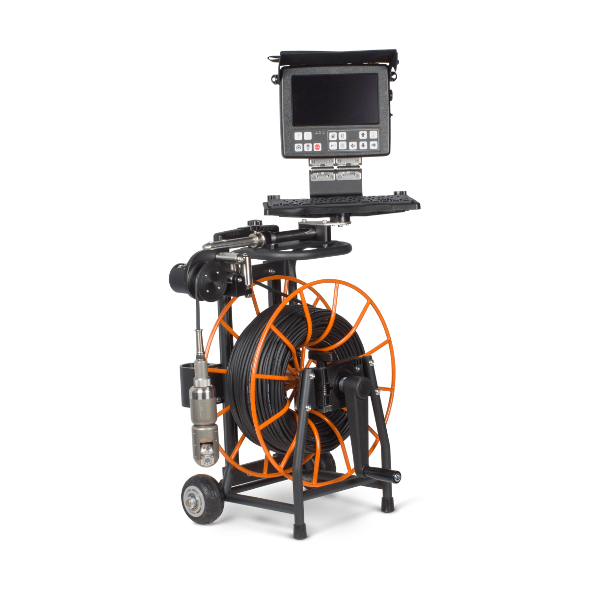 Chimney Inspection Camera with Battery Operated Monitor and a Pan and Tilt Camera Head