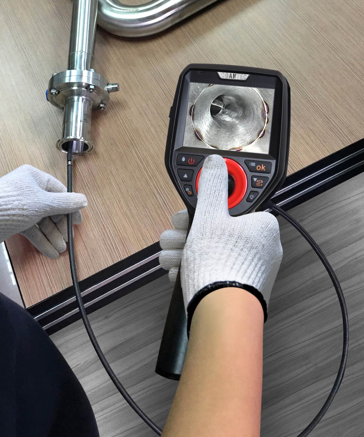 Video Borescope Inspection of Metal Pipe