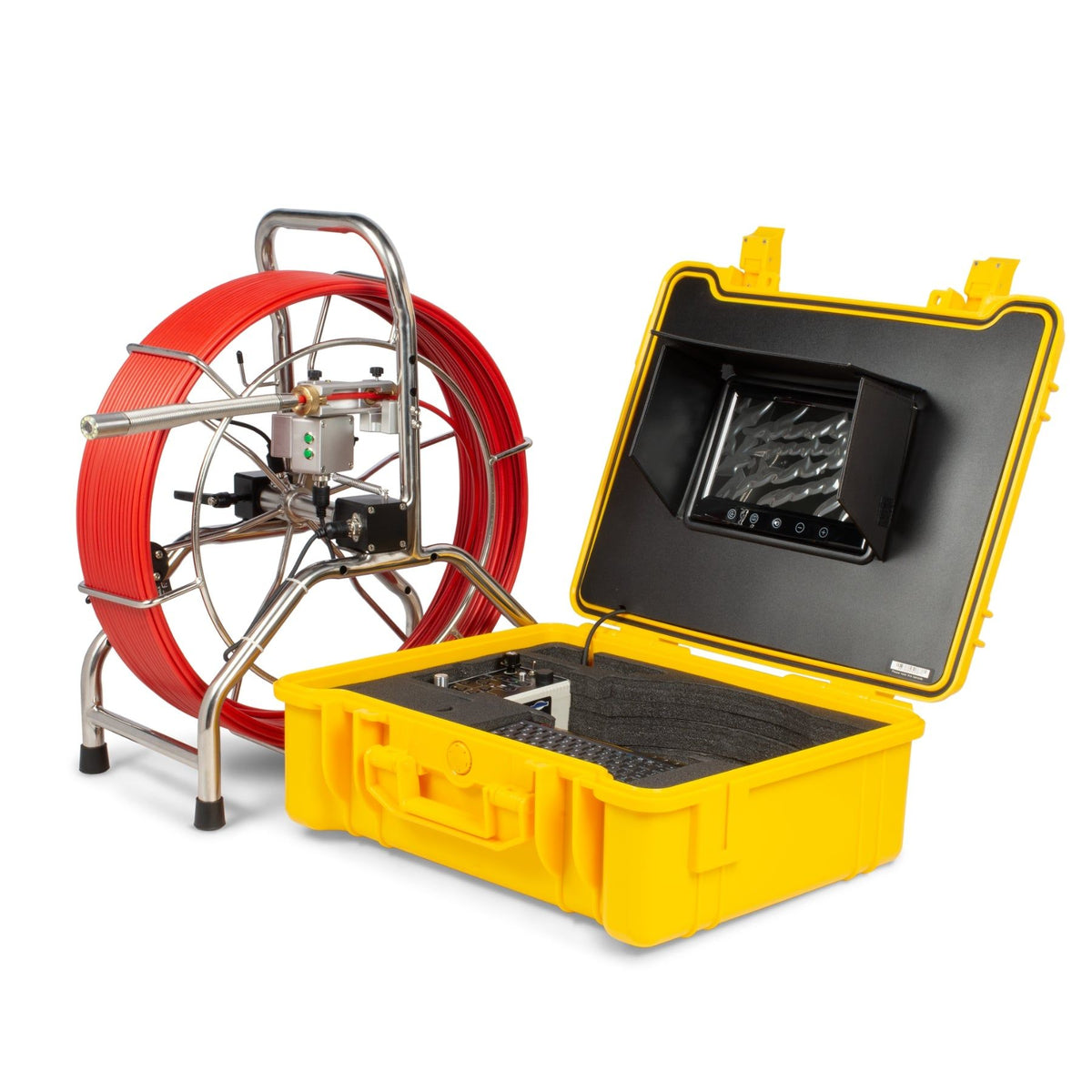 Sewer Camera VIPER Mid with stand-up push-cable reel and dedicated monitor case