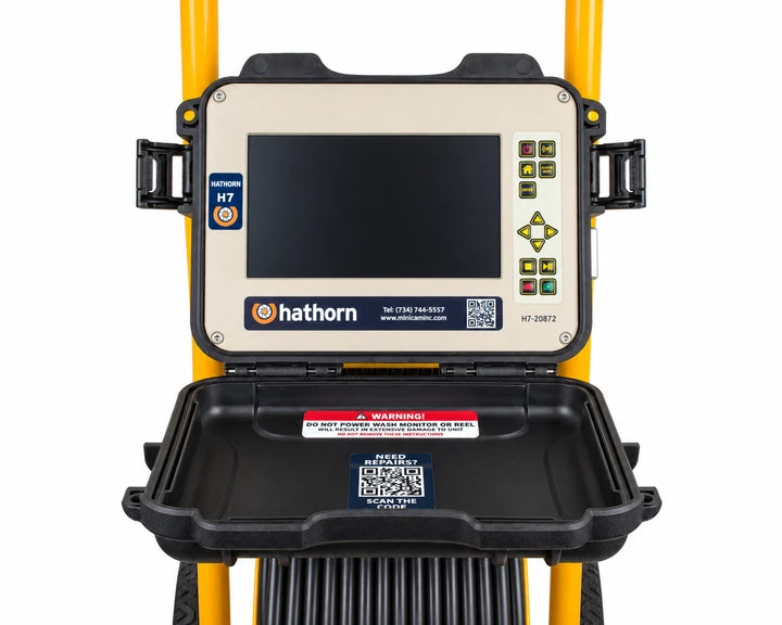 HATHORN H7 7-inch LCD monitor with physical control buttons.