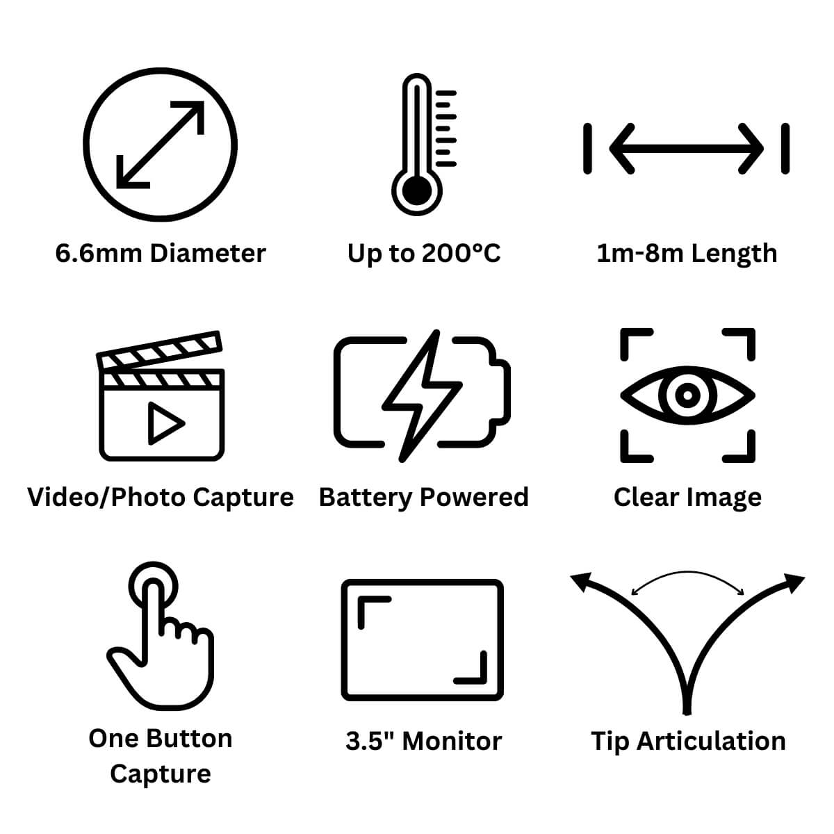 High Temp Borescope Camera Features