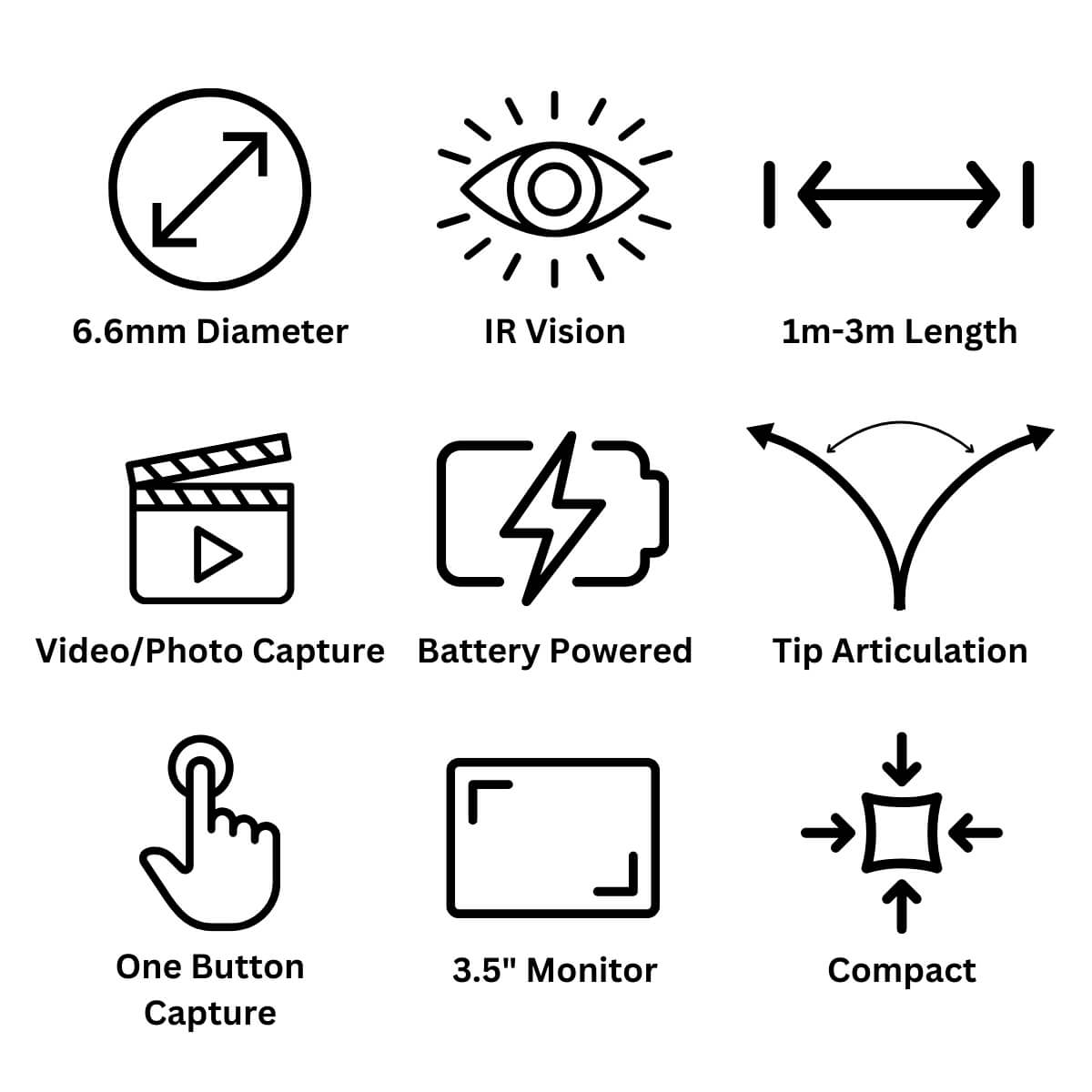 IR Borescope Camera Features