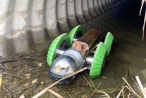 sewer crawler in corrugated pipe