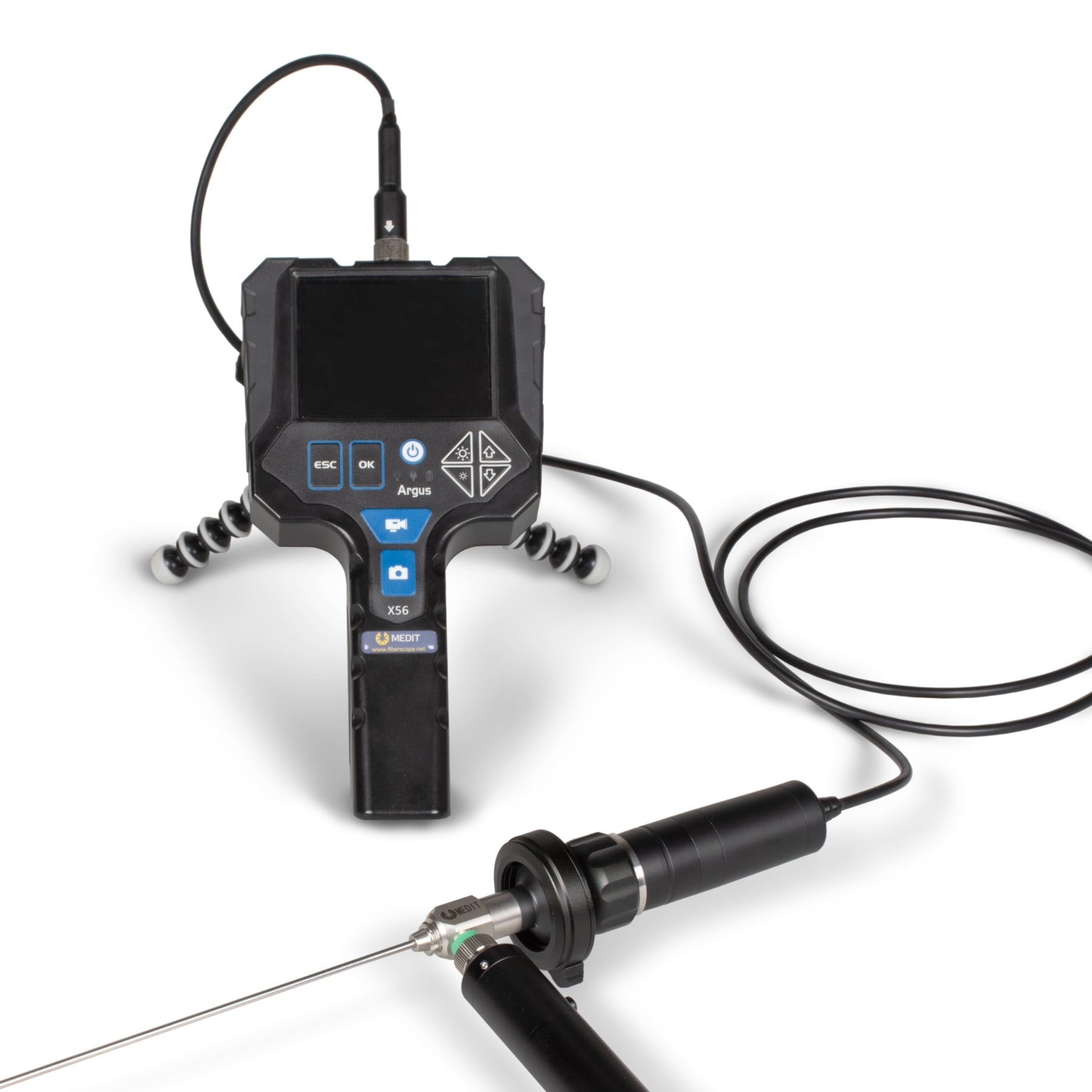 Endoscopy Camera ED-Cam Attached to a Rigid Endoscope and Light Handle