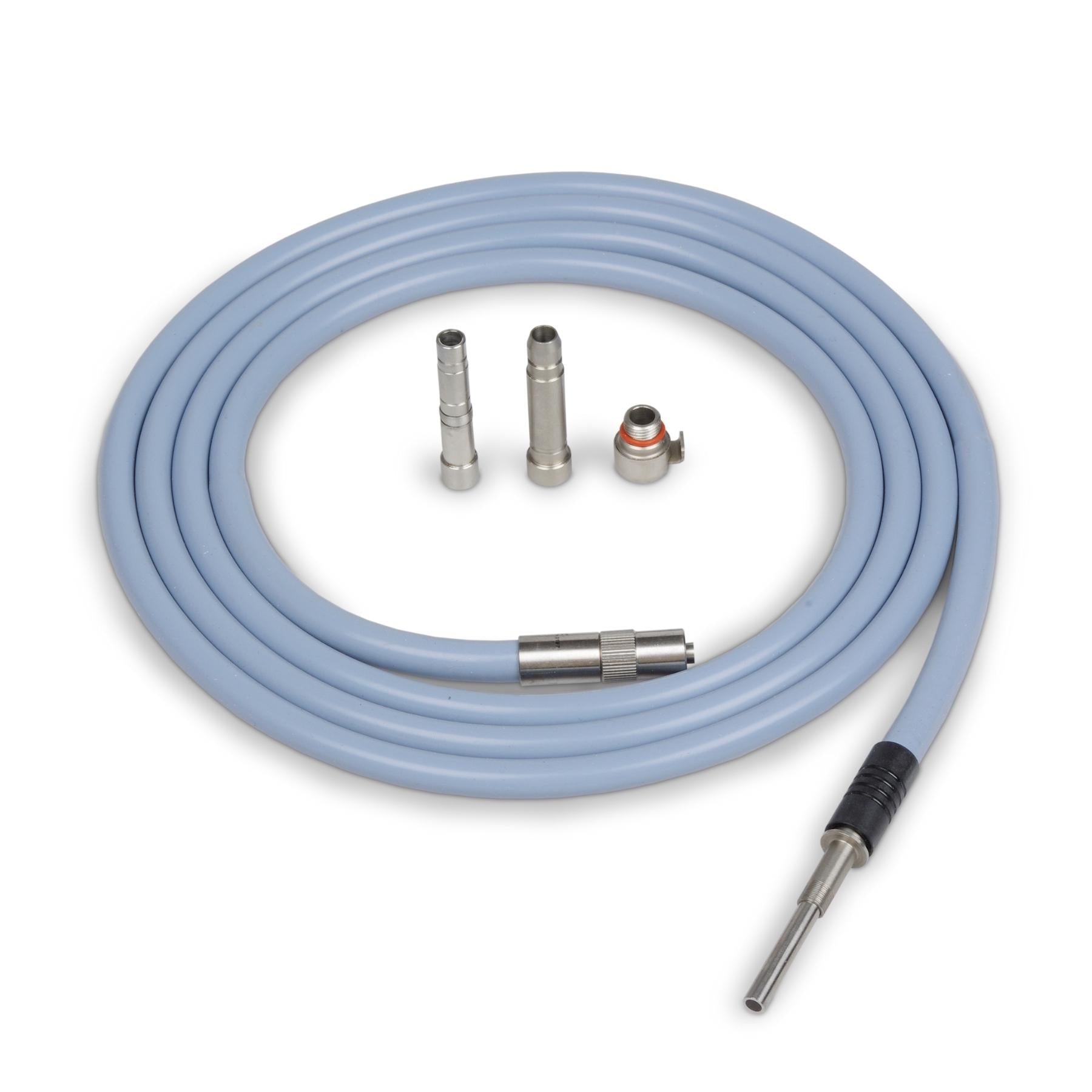 Fiber Optic Light Guide with Borescope Endoscope Connectors and Light Source Adaptors