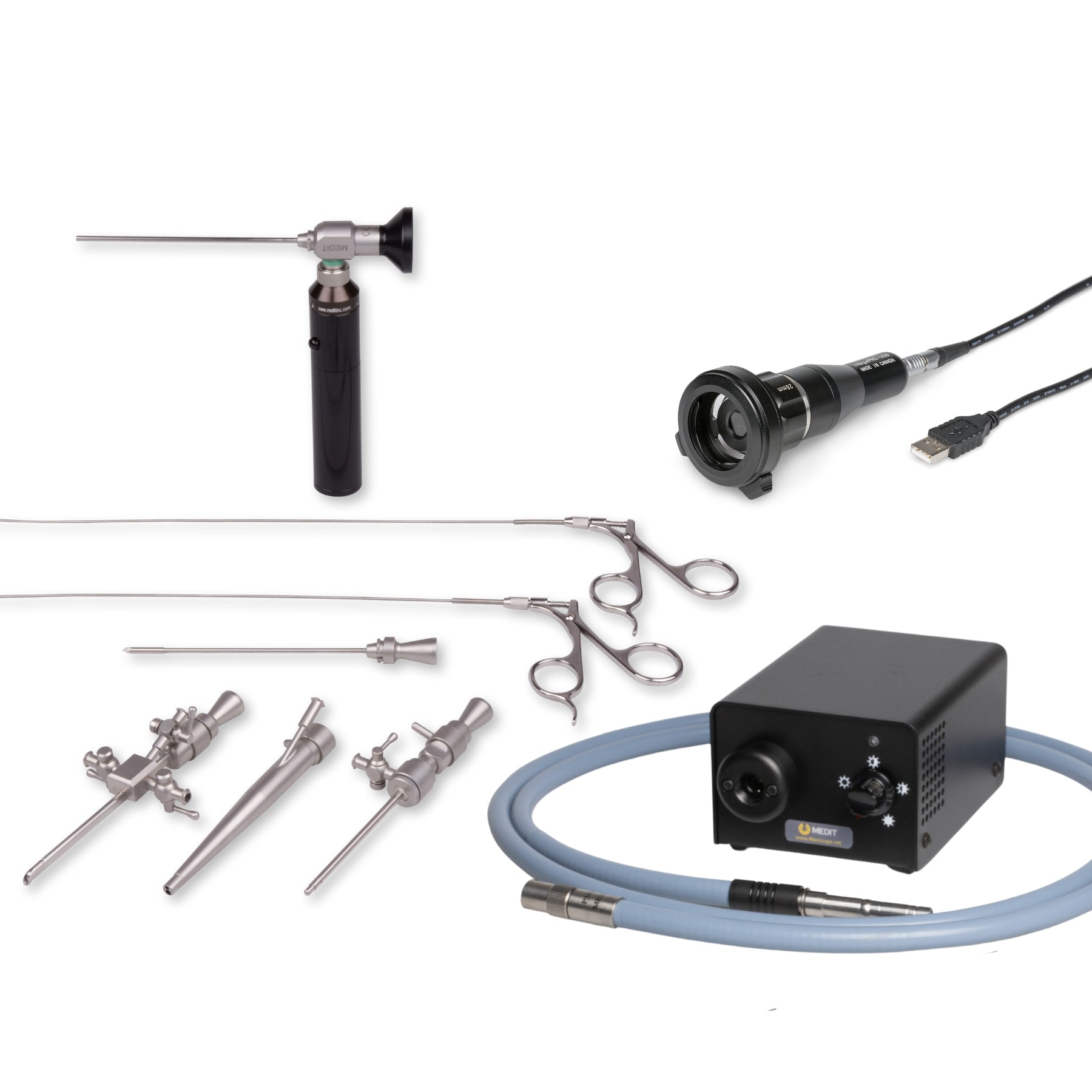 Universal Veterinary Endoscopic Set with USB Camera and MS LED Light Source